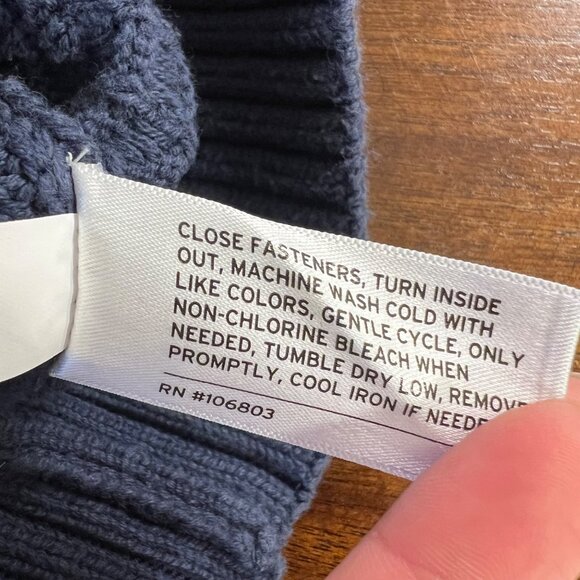 Duluth Thick Knit Mens Cardigan Chunky Waffle Retirement Shawl Cotton Blue Large - Picture 7 of 9